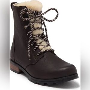 Emelie Genuine Shearling Short Lace-Up Boot